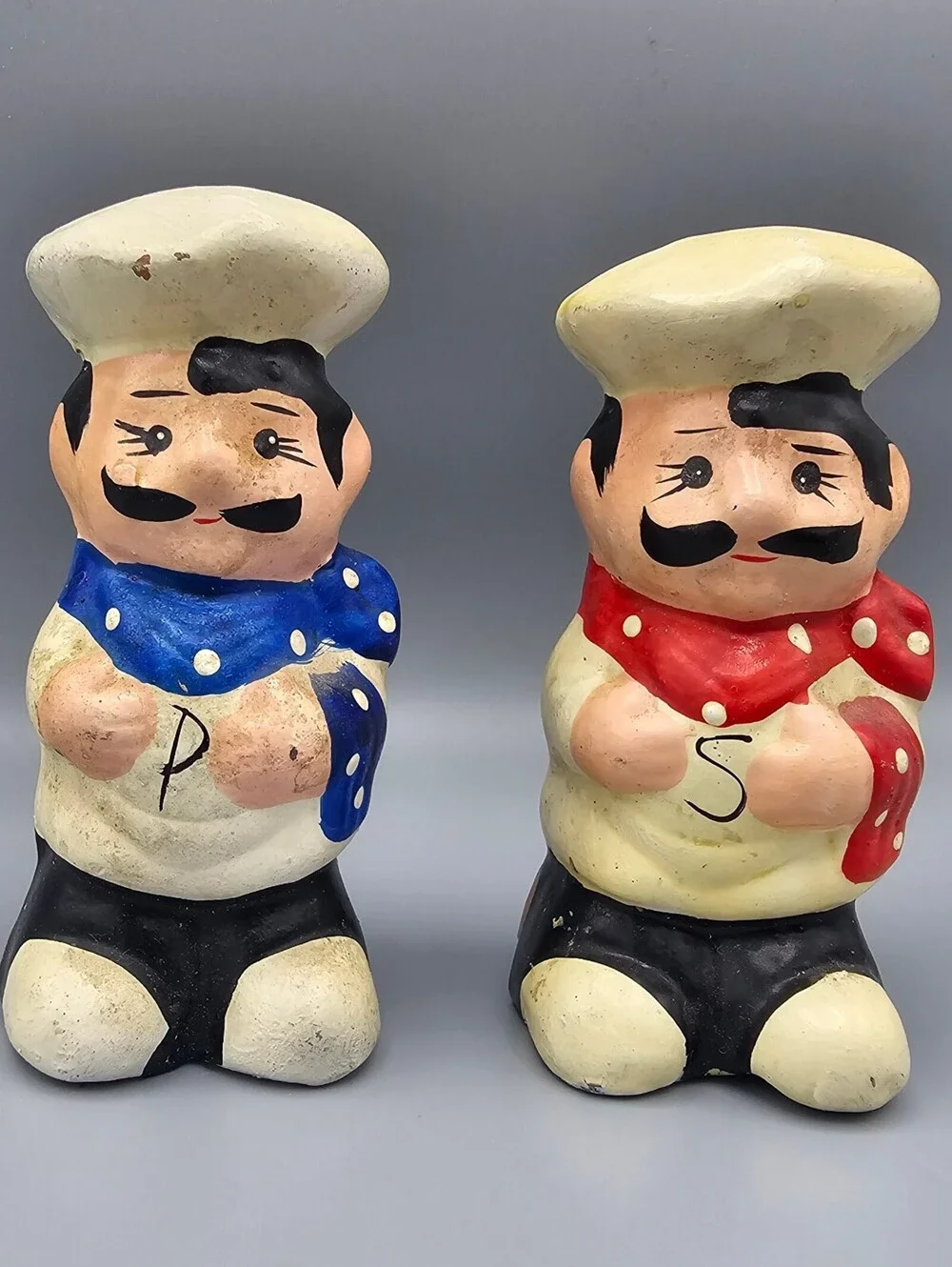 Vintage  Chef Salt and Pepper Shakers Set